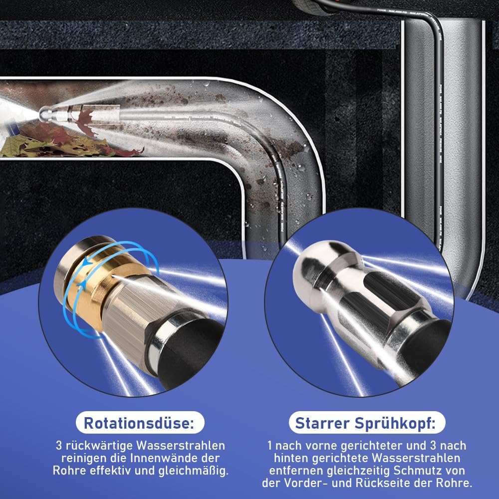 10 - 30M Rohrreinigungsschlauch Max. 240Bar für Kärcher K2 - K7, LAVOR, Bosch Hochdruckreiniger