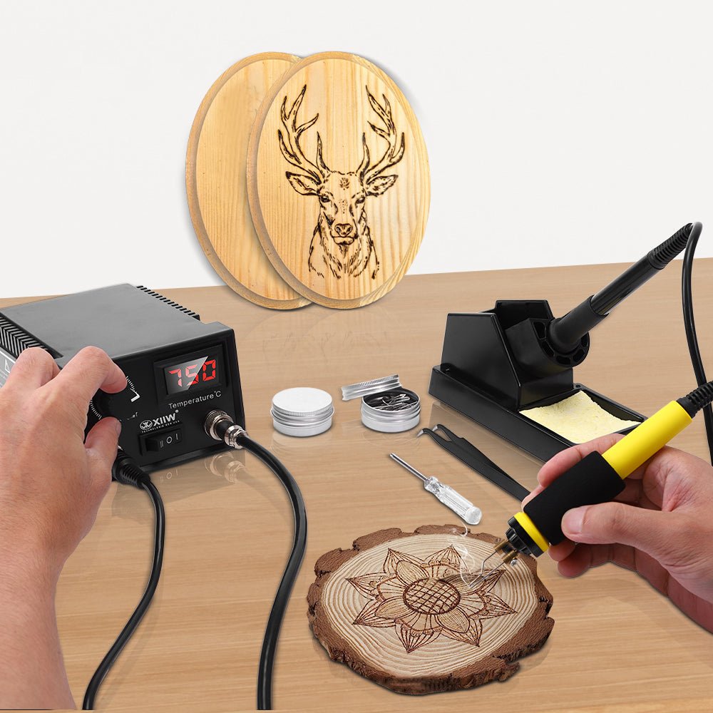 165 - teiliges Pyrographie - Set mit digitaler Temperaturregelung – 33 Brennspitzen für Holz, Leder & Basteln