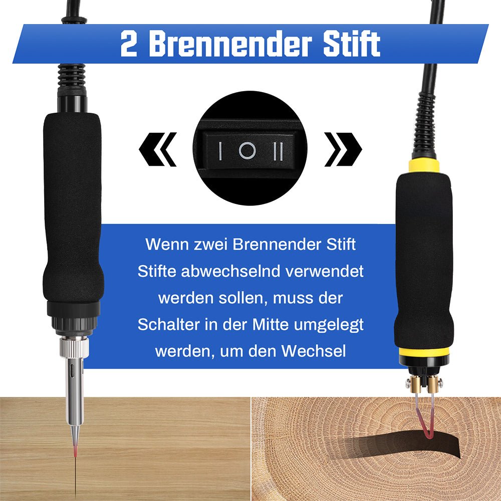 165 - teiliges Pyrographie - Set mit digitaler Temperaturregelung – 33 Brennspitzen für Holz, Leder & Basteln