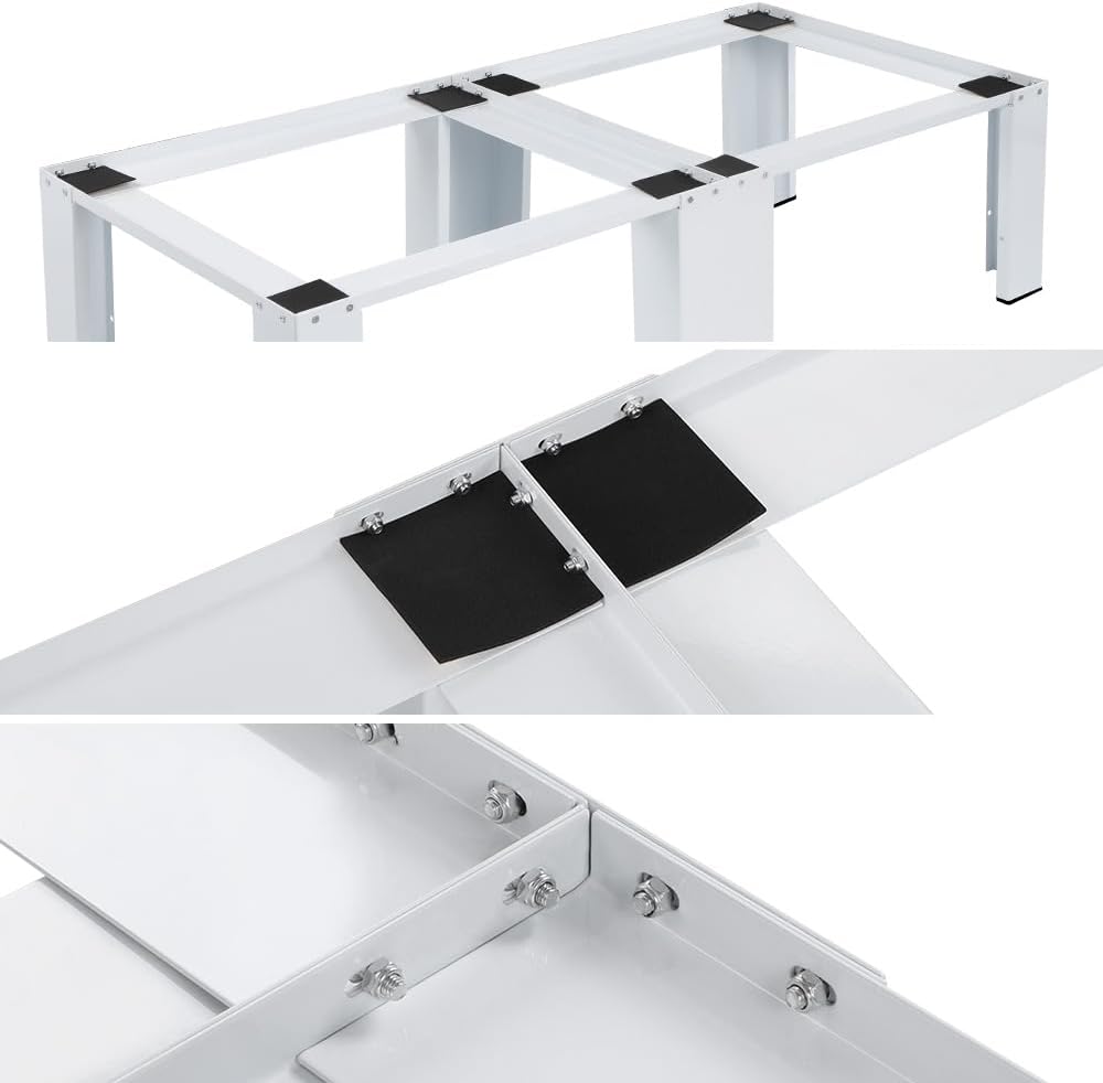 2 Fach Untergestell für Waschmaschinen Trockner Doppel Waschmaschinensockel | 126x54.5cm | max. 2x150kg