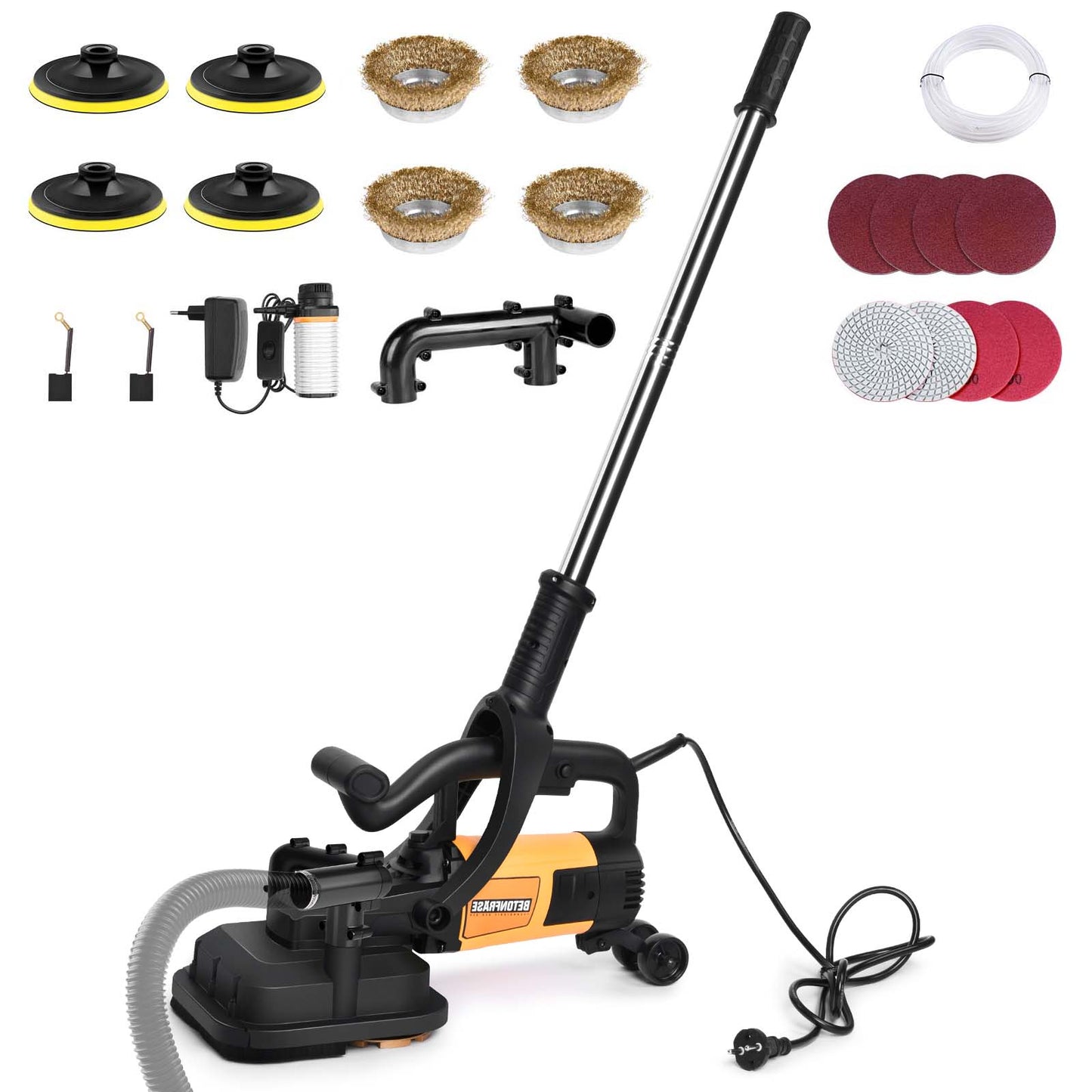 3800W Betonschleifer – Multifunktionale Schleifmaschine mit Staubabsaugung für Beton,Metall – Ergonomisch für Profi & DIY