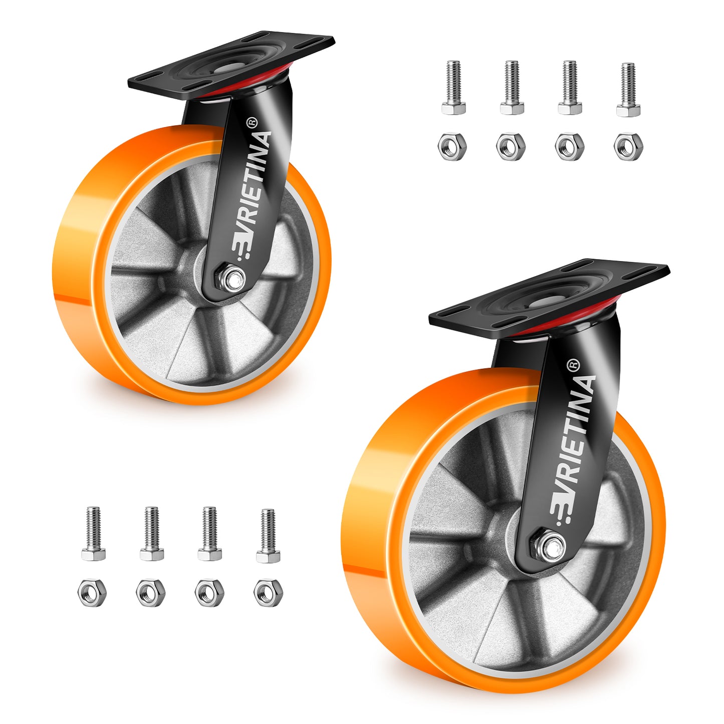 2×125mm Schwerlast-Lenkrollen mit 360° Drehung – Leise, wendig & stabil für Haushalt, Werkstatt & Regale