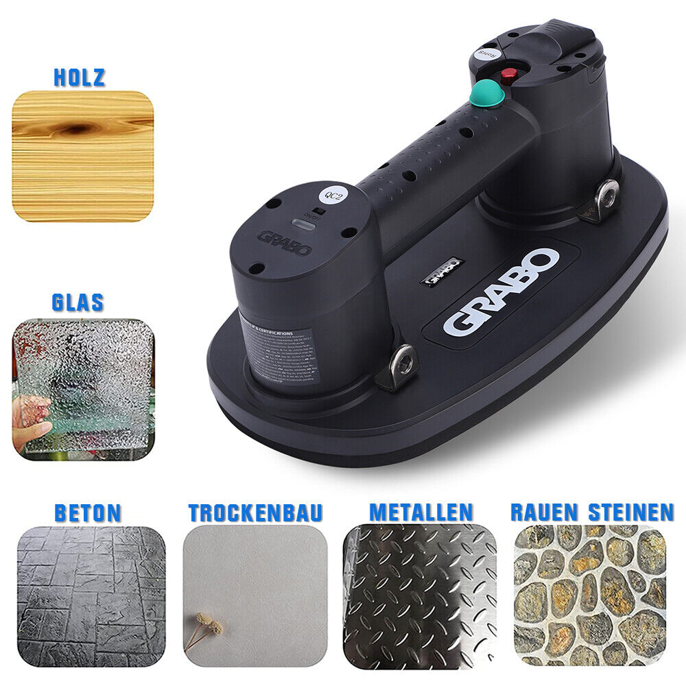Nemo GRABO 2 Batterien Elektrischer Vakuum-Saugnapfheber Saugnapf bis 170KG - XIIW