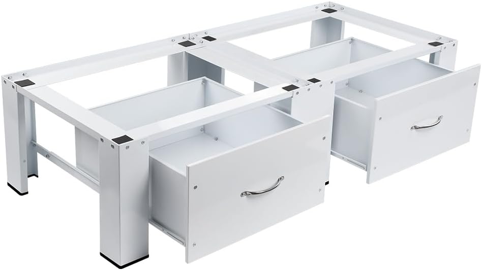 Doppel Untergestell für Waschmaschinen Trockner mit Schubladen max. 300kg | 126x54cm