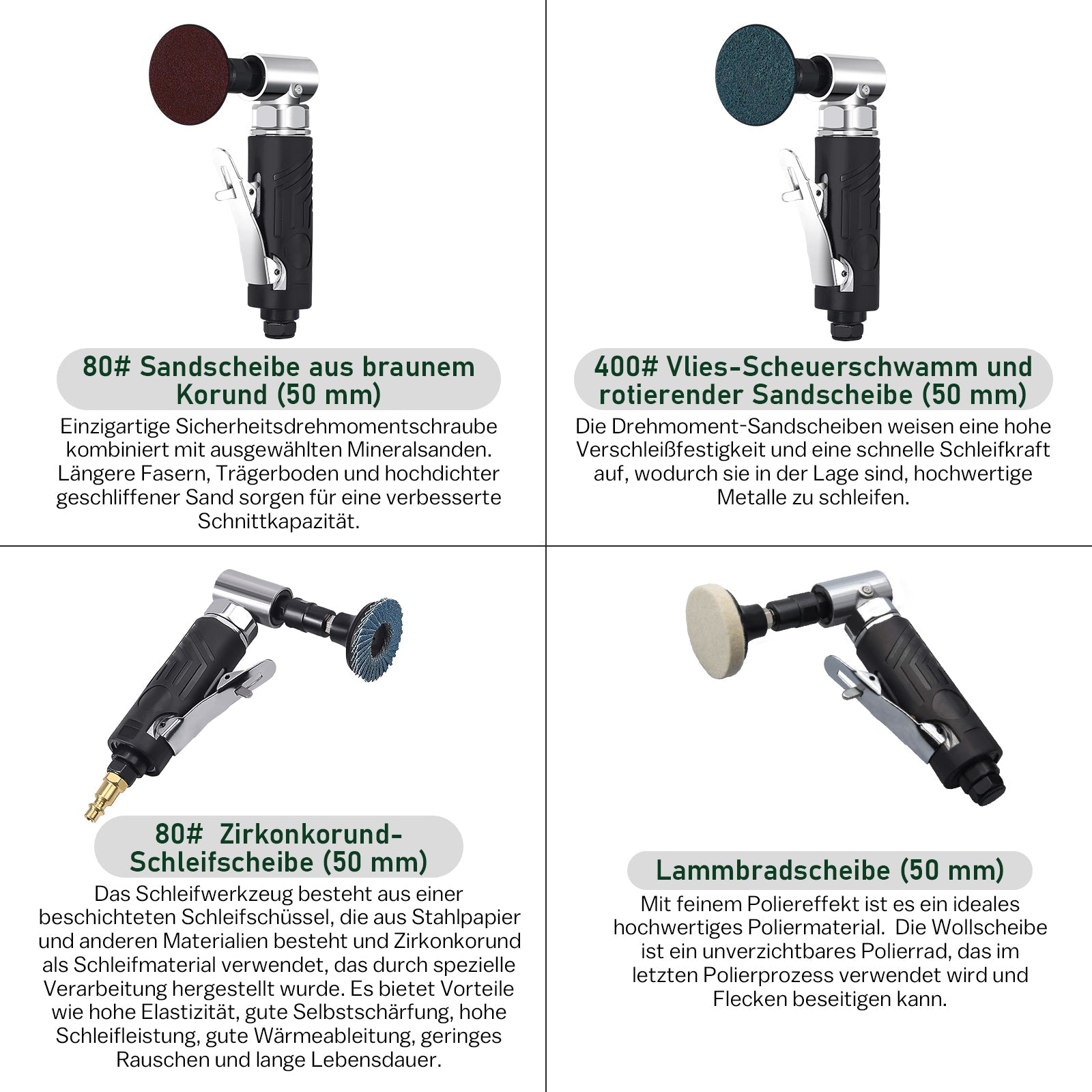 Druckluft Schleifer 25000 U/min – Luftschleifer für Metall & Holz – 1/4" Anschluss, 3–6 mm Spannfutter