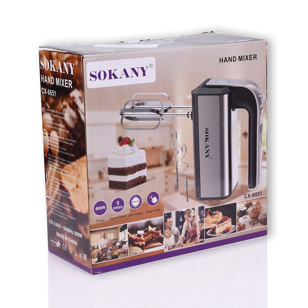 Hand Mixer 800W – Elektrischer Rührgerät mit 5 Stufen & Edelstahl - Zubehör