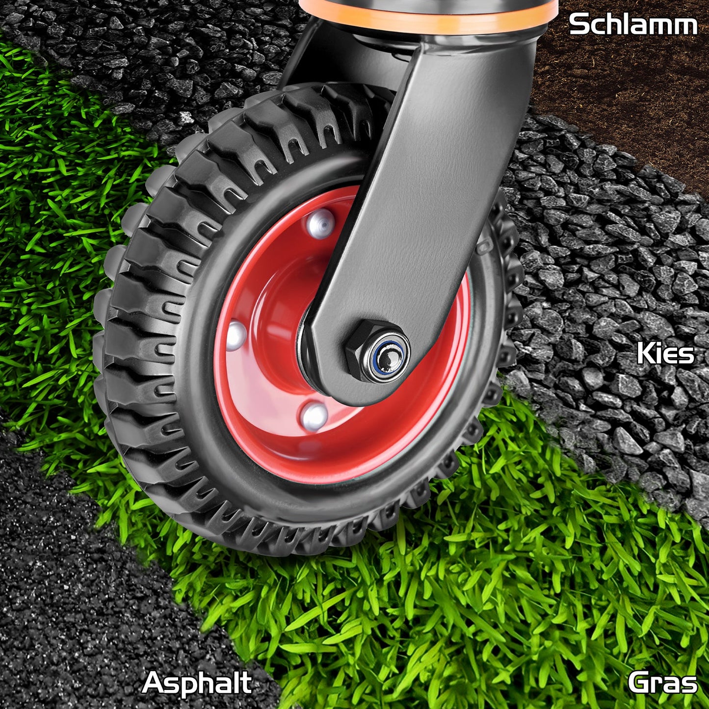 Schwerlast - Torräder 200 mm für Einfahrten und Gartentore – 250 kg Tragfähigkeit, Korrosionsbeständig, Einfach zu Montieren