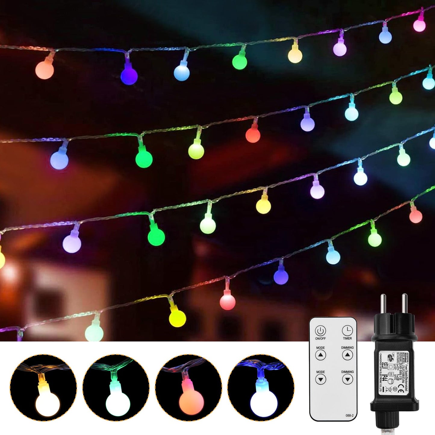 Sternenlichterkette für festliche Stimmung – 144 LEDs, 2 m Warmweiß