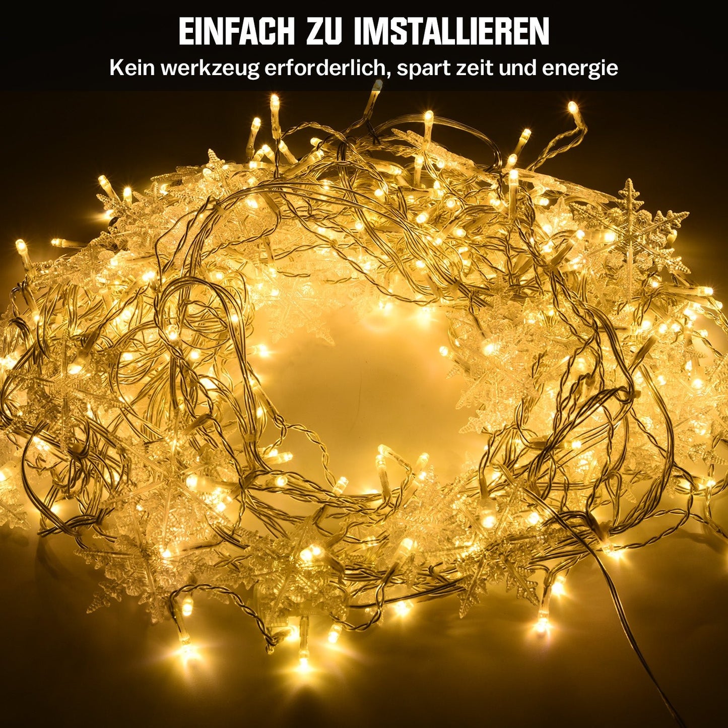 Sternenlichterkette für festliche Stimmung – 144 LEDs, 2 m Warmweiß