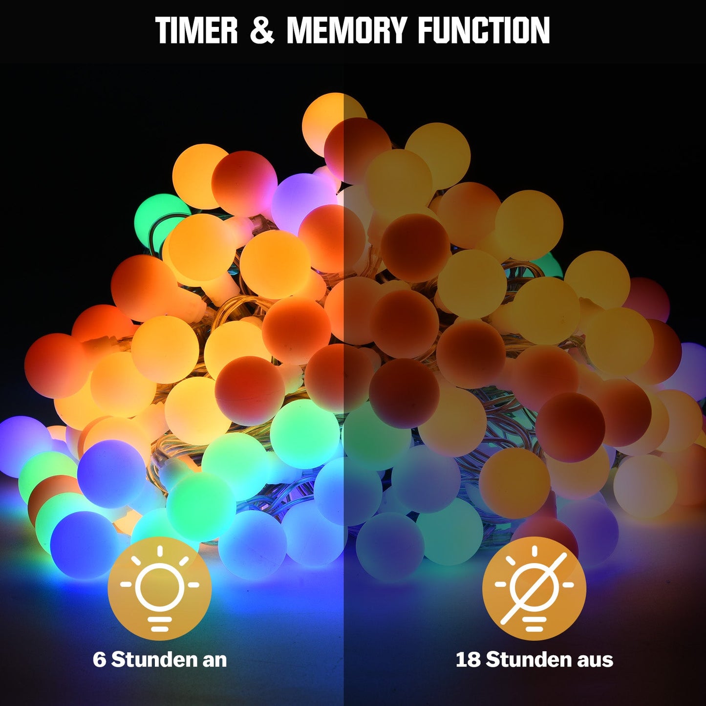 Sternenlichterkette für festliche Stimmung – 144 LEDs, 2 m Warmweiß
