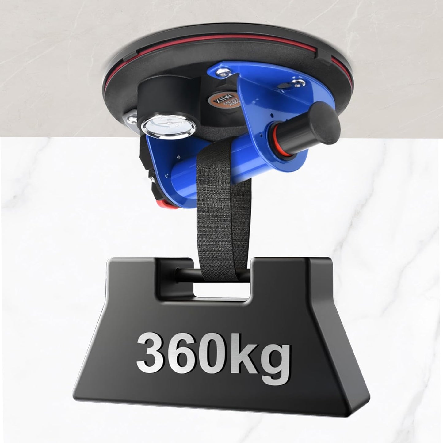 Vakuum Saugheber 200 mm – Hand - Pumpensaugheber mit Edelstahlgriff & Vakuumanzeige für Glas, Metall, Fenster & Fliesen – bis 360 kg Tragkraft