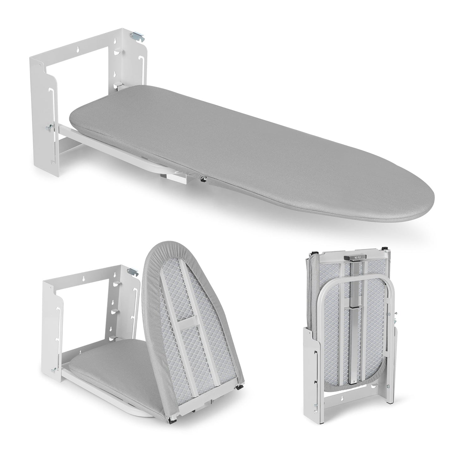 XIIW Höhenverstellbares Wand - Bügelbrett – Klappbar und Platzsparend für kleine Wohnungen – 92 x 31 cm, bis 15 kg