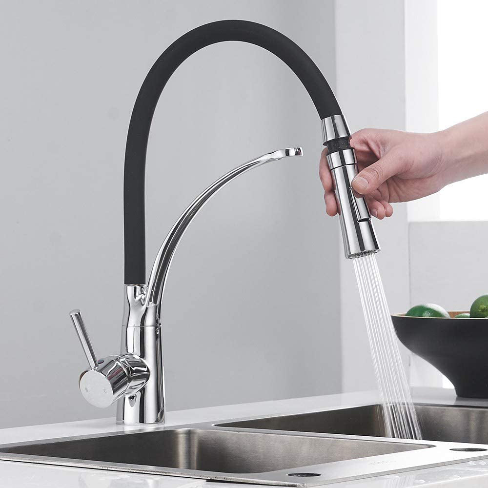 XIIW Wasserhahn Küchenarmatur | Hochdruck | mit Brause | 2 Strahlarten | 360° | Warm- und Kaltwasser