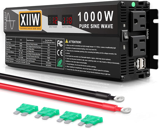 1000W / 2000W | Pure Sine | DC 12V to AC 110V | Power Inverter