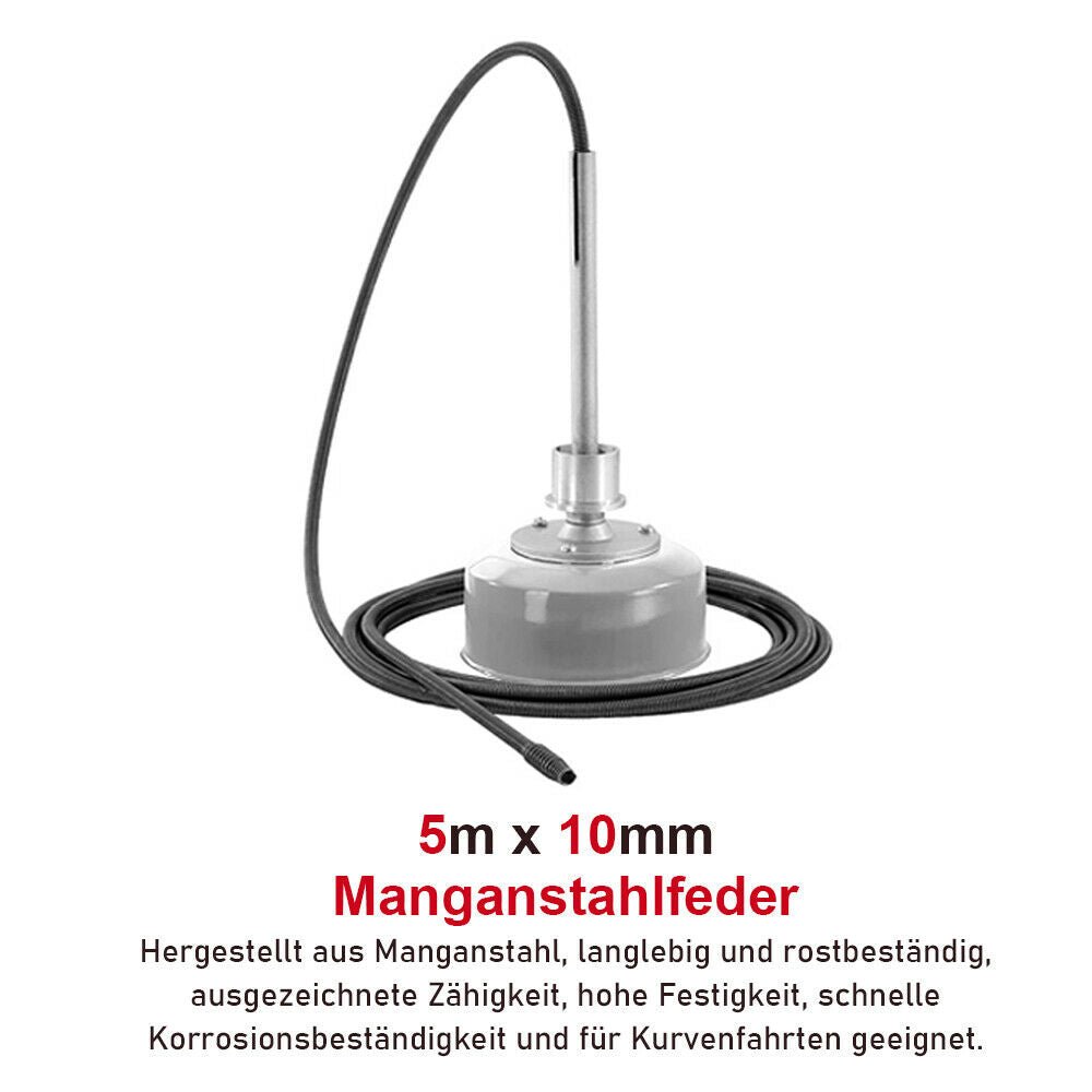 500W Rohrreinigungsmaschine mit 18,5m Ø16mm & 2,5m Ø10mm Spirale für Ø30 - 100mm Rohrleitungen