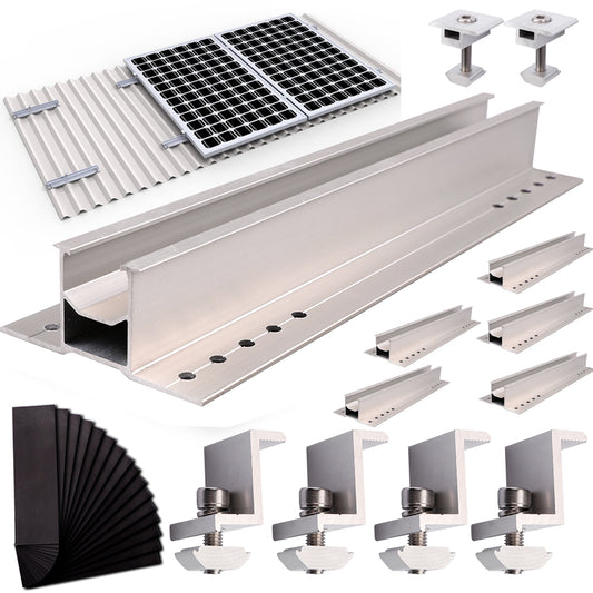 Solarmodul Alu Halterung Befestigungssystem | für 2 X Solarpanel | 35mm Dicke