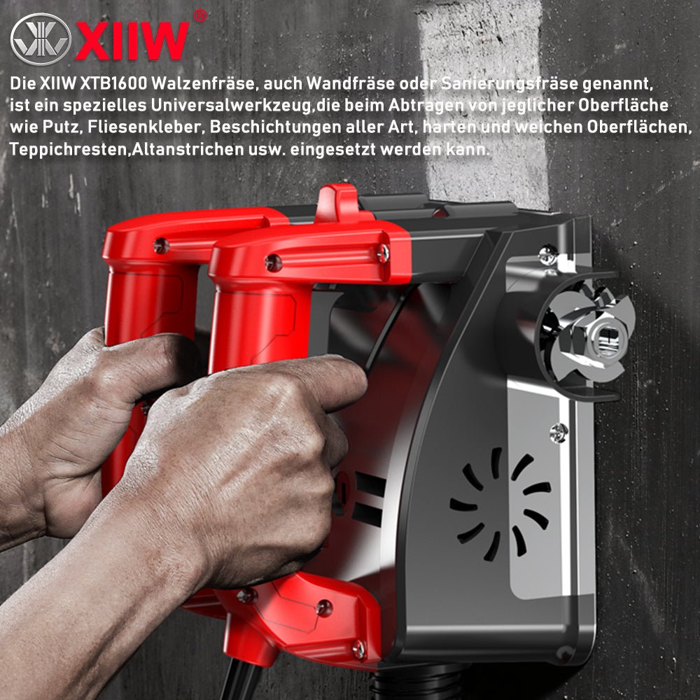 Betonfräse 1600W – Staubabsaugung, stufenlose Höhenverstellung für Beton, Estrich & Mauerwerk
