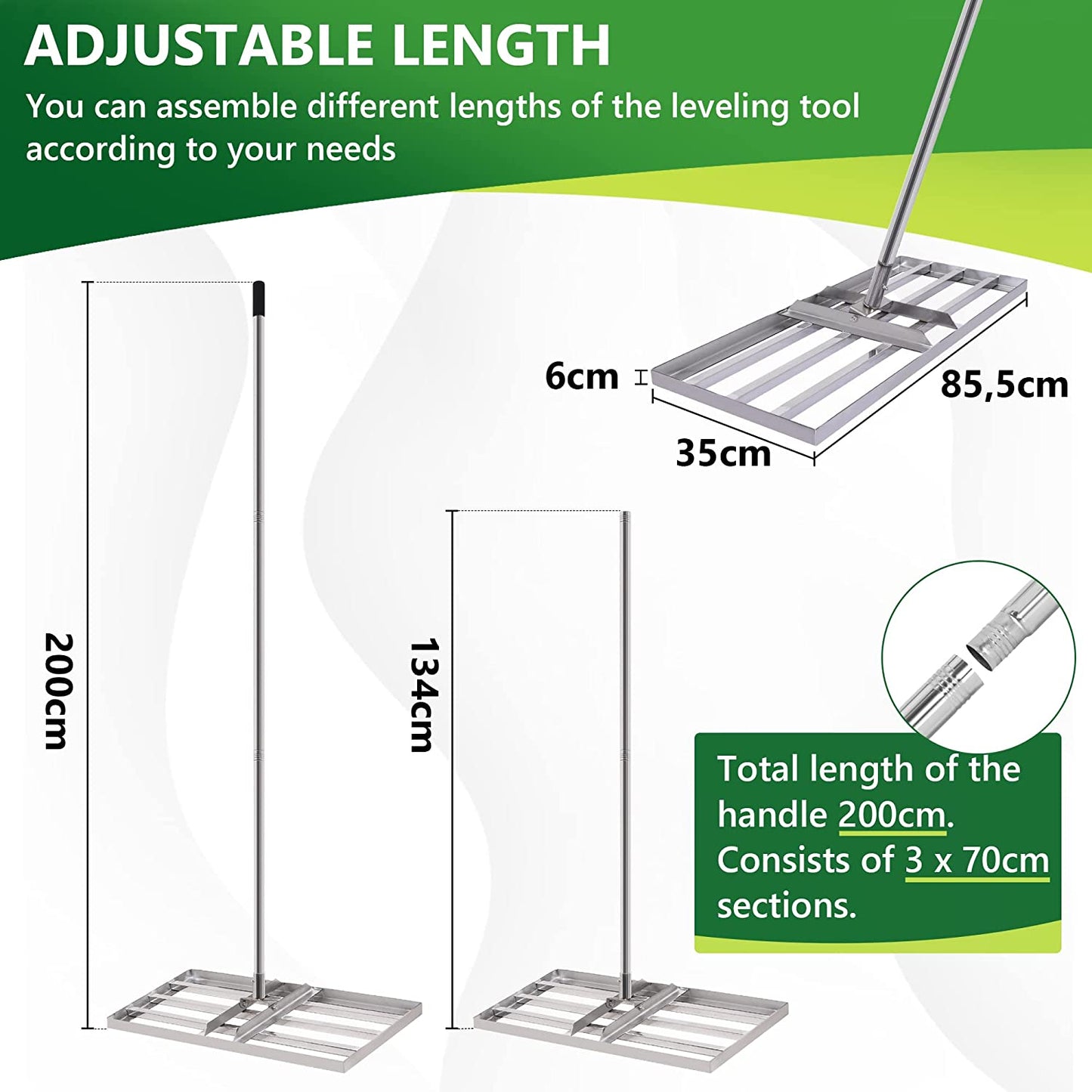 Levelawn Tool | 33" x 13" | With Handle | Heavy Duty