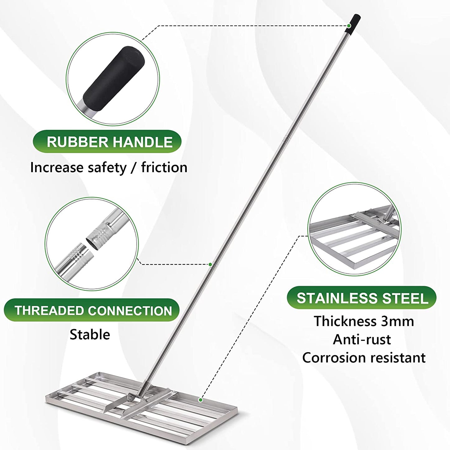 Levelawn Tool | 33" x 13" | With Handle | Heavy Duty