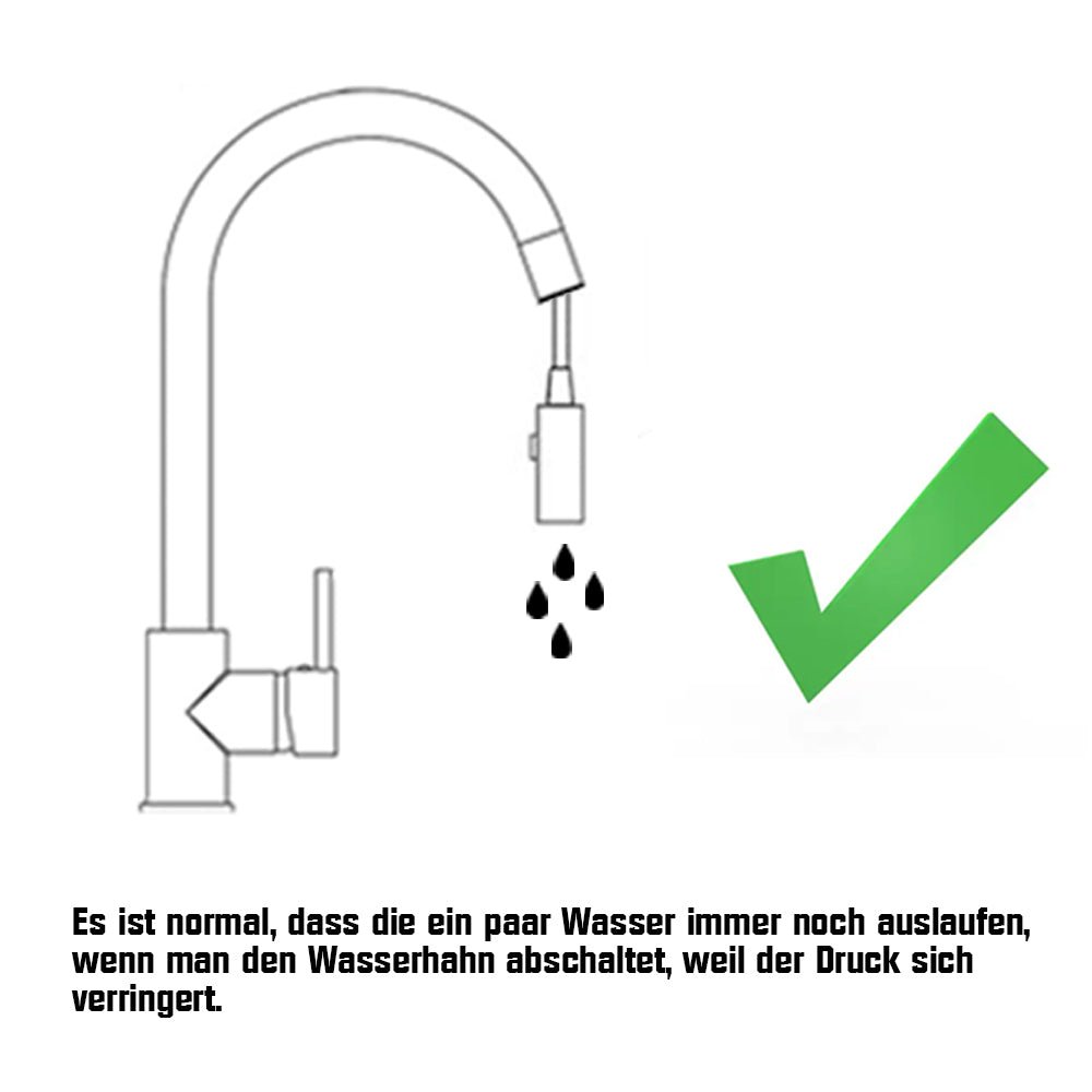 XIIW Niederdruckarmatur | mit 3 Schläuche | Mischbatterie | Ausziehbar | mit Brause | 2 Strahlarten