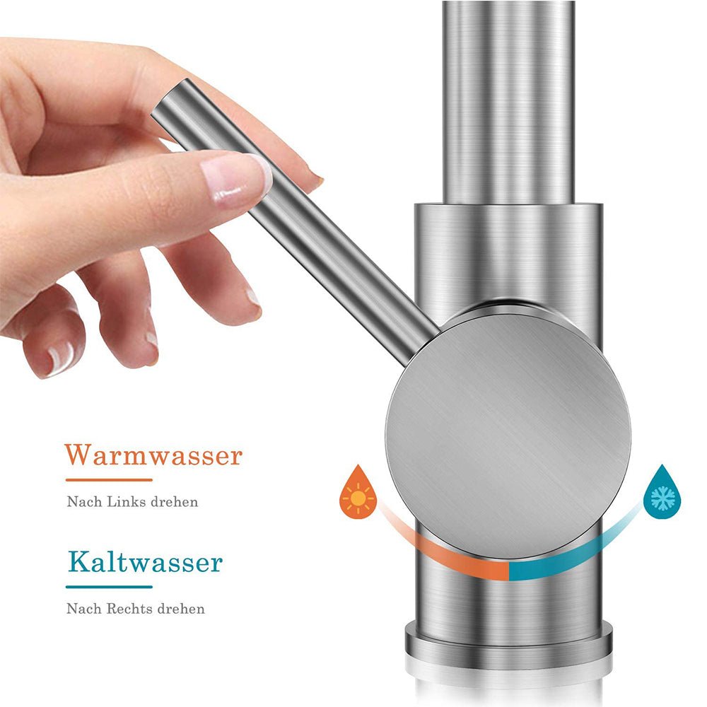 XIIW Spültischarmatur Mischbatterie | Hochdruck | mit Brause | Spiralfederhahn | 360°schwenkbar