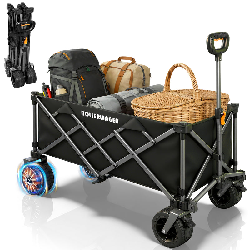 Elektrischer Bollerwagen, faltbarer Transportwagen mit Antriebshilfe, 50W Motor, Makita 14,4V kompatibel