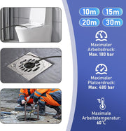 10 - 30m Rohrreinigungsschlauch Max. 180Bar mit M22 Adapter für Kärcher K2 - K7