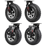 10" Universelle Schwerlastrolle mit Bremse – 360° drehbar, 250 mm Luftreifen, 170 kg Tragkraft, für Werkstatt & Transportwagen