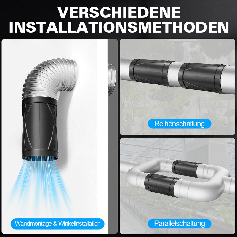 100mm Rohrventilator mit stufenloser Drehzahlregelung – Leiser, energiesparender Abluftventilator für Küche, Bad & kleine Räume