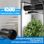 100mm Rohrventilator mit stufenloser Drehzahlregelung – Leiser, energiesparender Abluftventilator für Küche, Bad & kleine Räume