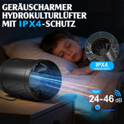100mm Rohrventilator mit stufenloser Drehzahlregelung – Leiser, energiesparender Abluftventilator für Küche, Bad & kleine Räume