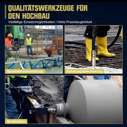 1800W Betonrüttler mit 2m Schlauch und 35mm Vibrationskopf – Hochleistungs-Betonvibrator für Baustelle & Schalung