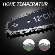 12 - Zoll Akku - Kettensäge – Bürstenloser Motor, Automatische Schmierung & Kettenspannung, Doppelakku 4 Ah