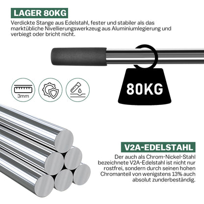 120x25 cm Edelstahl Rasen Nivellierrechen Profi Levelingrake Leveler Lawnleveling für Sanden Hinterhof Bode
