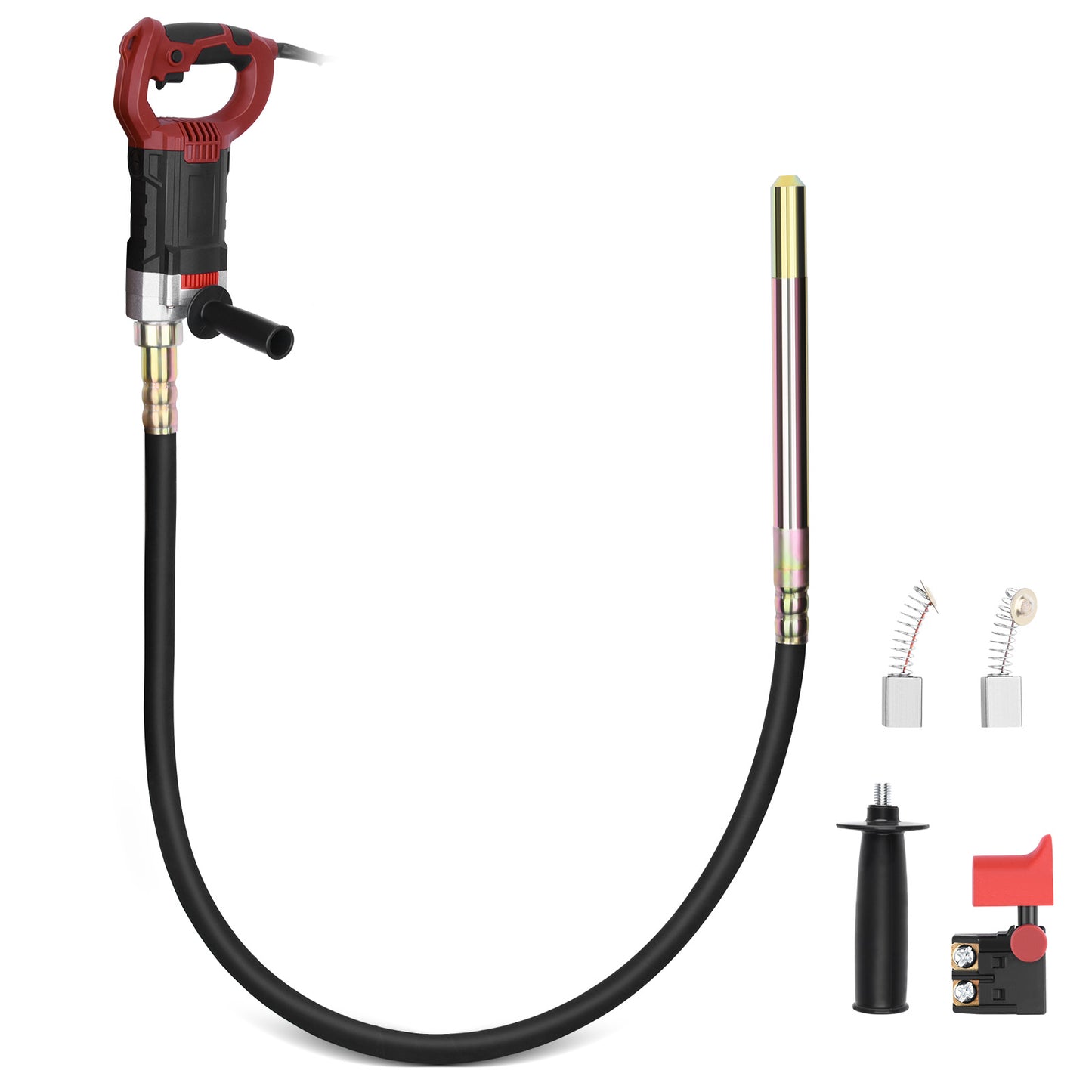 1800W Betonrüttler mit 2m Schlauch und 35mm Vibrationskopf – Hochleistungs-Betonvibrator für Baustelle & Schalung