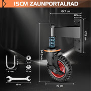 150 mm Schwerlast - Torrad – Stabilität und mühelose Torbewegung für leichte Tore