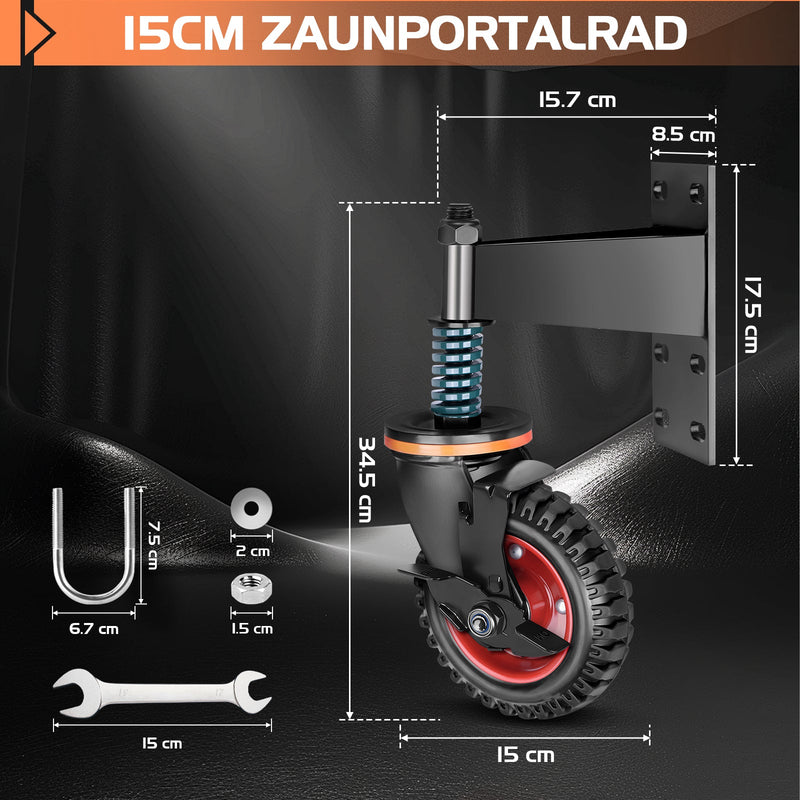 150 mm Schwerlast - Torrad – Stabilität und mühelose Torbewegung für leichte Tore