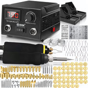 165 - teiliges Pyrographie - Set mit digitaler Temperaturregelung – 33 Brennspitzen für Holz, Leder & Basteln