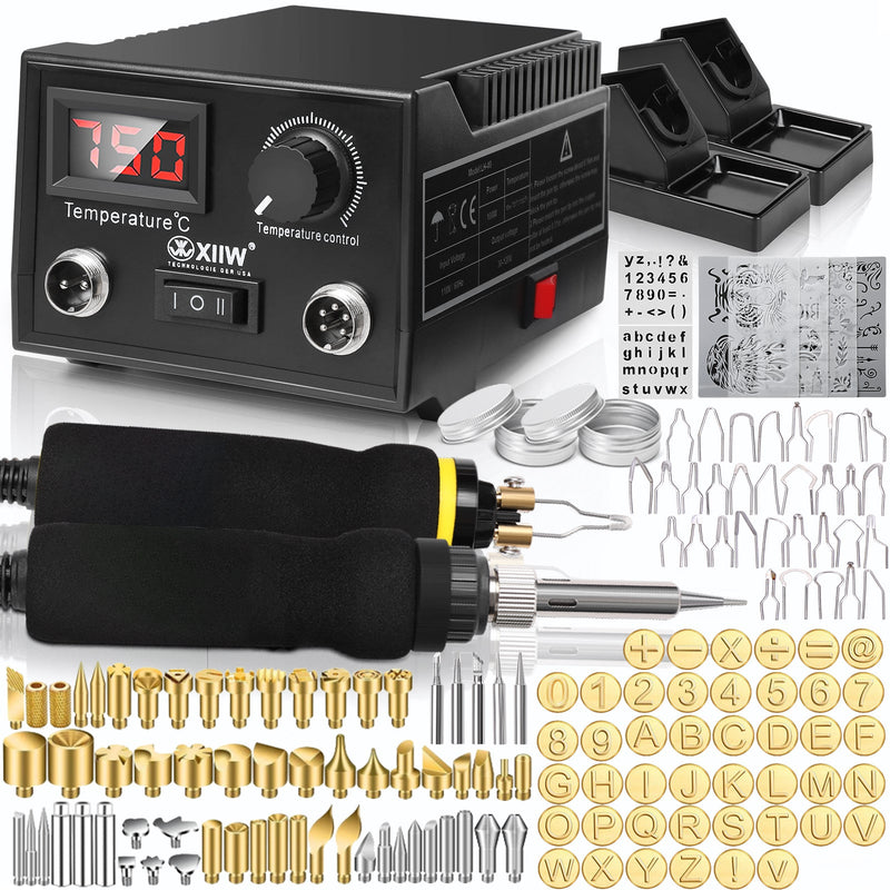 165 - teiliges Pyrographie - Set mit digitaler Temperaturregelung – 33 Brennspitzen für Holz, Leder & Basteln