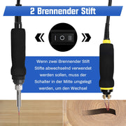 165 - teiliges Pyrographie - Set mit digitaler Temperaturregelung – 33 Brennspitzen für Holz, Leder & Basteln
