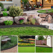 180 Stück Gartenrandstein Kunststoff Set – recyceltes PA66 GF30, UV - und frostbeständig, Stecksystem für Blumenbeete, Wege & Rasenflächen