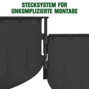 180 Stück Gartenrandstein Kunststoff Set – recyceltes PA66 GF30, UV - und frostbeständig, Stecksystem für Blumenbeete, Wege & Rasenflächen