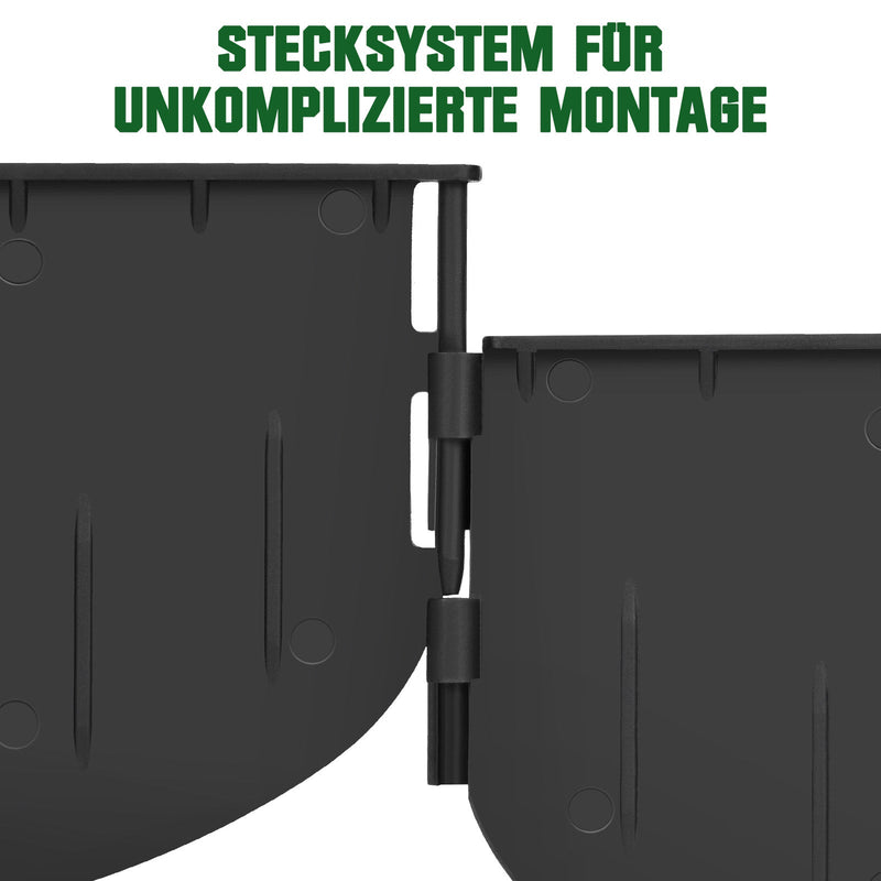 180 Stück Gartenrandstein Kunststoff Set – recyceltes PA66 GF30, UV - und frostbeständig, Stecksystem für Blumenbeete, Wege & Rasenflächen