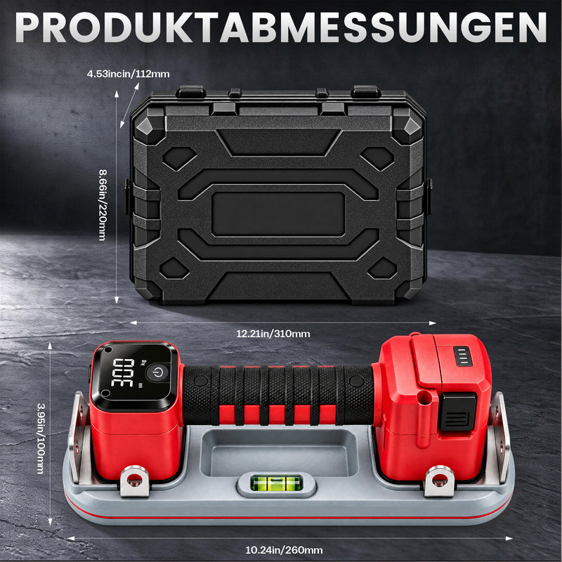XIIW Akku Vakuumheber 2er Set, 300 kg Elektrischer Fliesenheber mit Automatischer Druckhaltung, Digitalanzeige & 4000mAh Akku