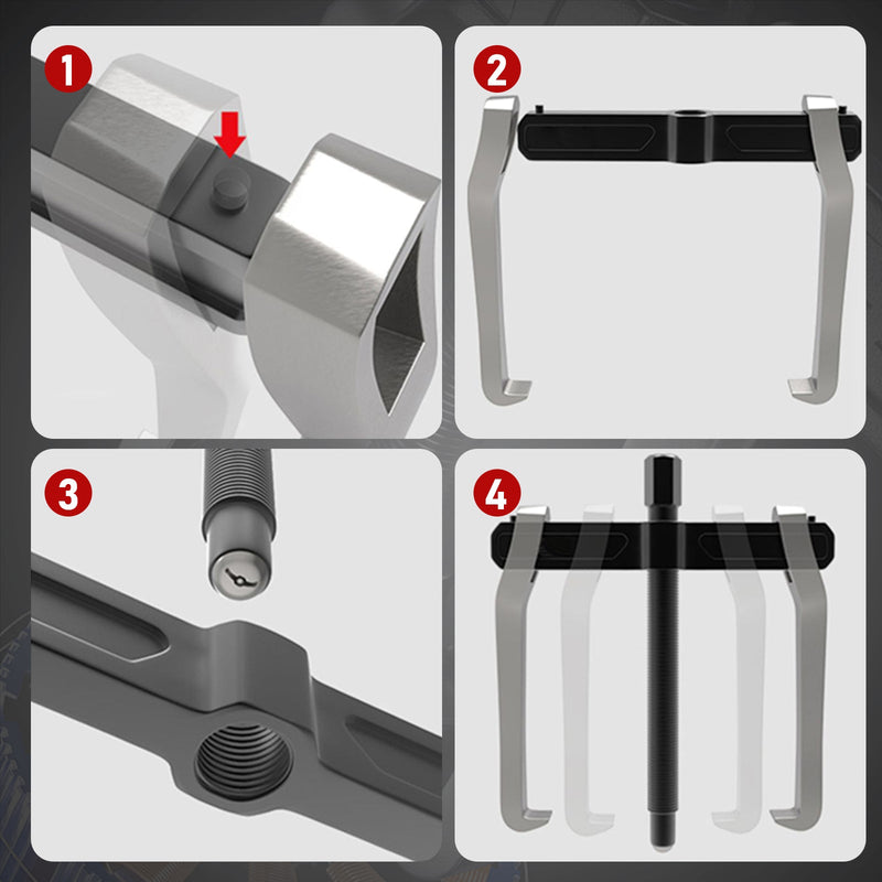 2 - Backen Abzieher aus CrV - Stahl, umkehrbar, geschmiedet, 1,68–4,5 t, für Lager & Zahnräder