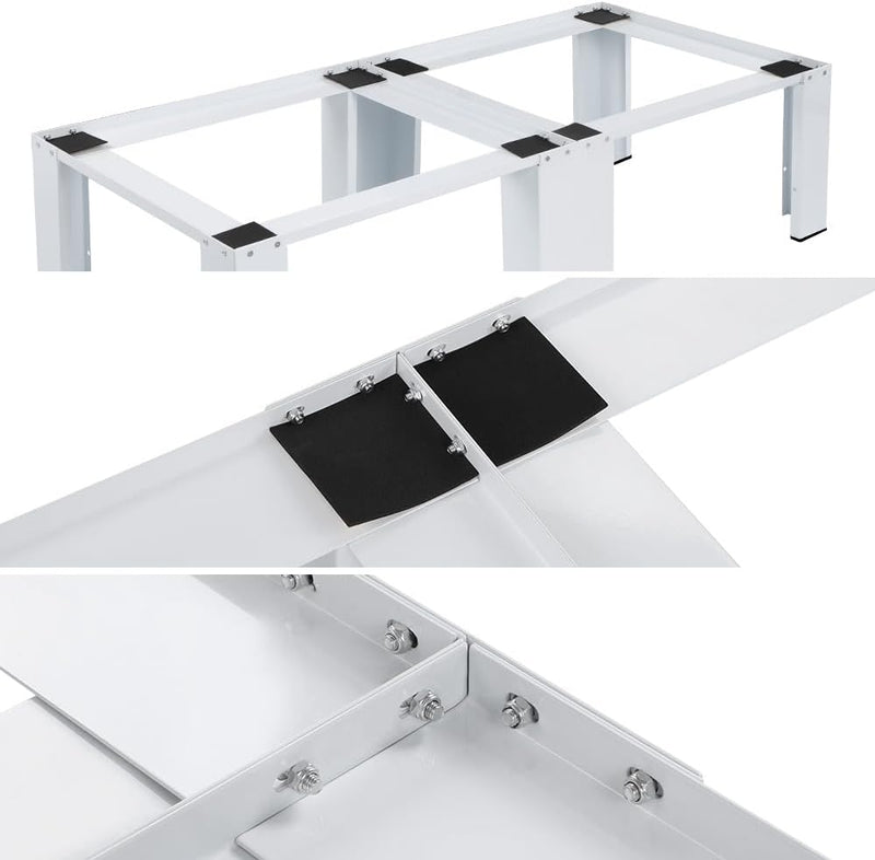 2 Fach Untergestell für Waschmaschinen Trockner Doppel Waschmaschinensockel | 126x54.5cm | max. 2x150kg