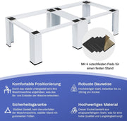 2 Fach Untergestell für Waschmaschinen Trockner Doppel Waschmaschinensockel | 126x54.5cm | max. 2x150kg