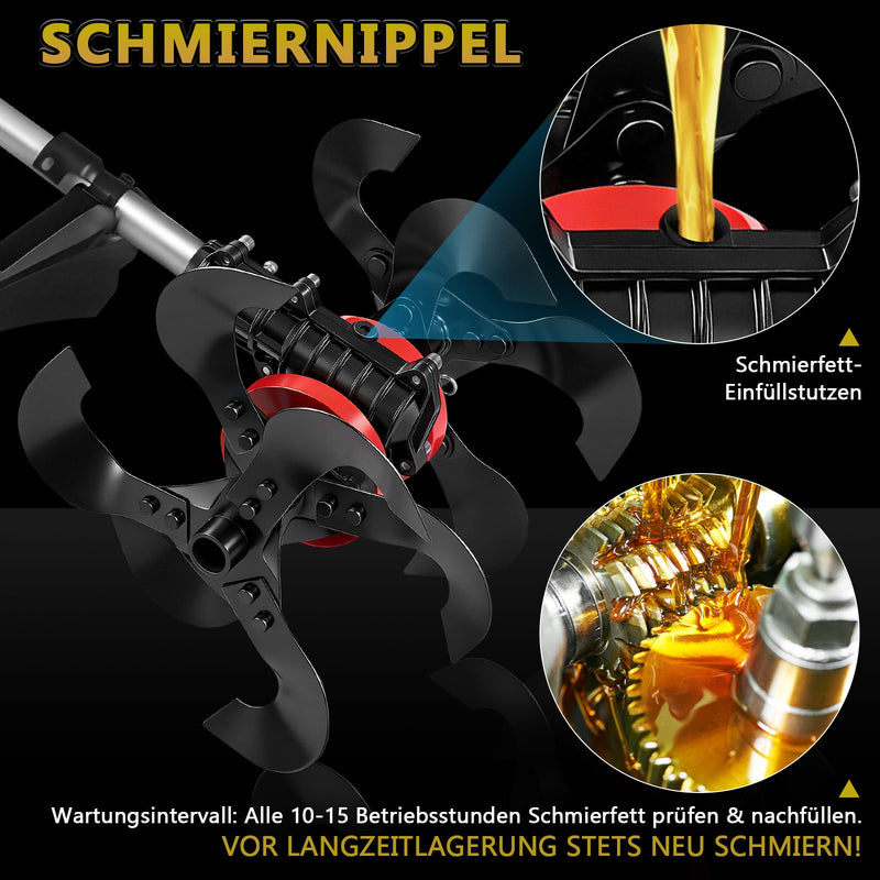 2 - in - 1 Akku Freischneider mit Bodenhacke 18 - 21V, 1380W, 23cm Arbeitsbreite, 2x 4.0Ah Akku, 7 Schneidwerkzeuge