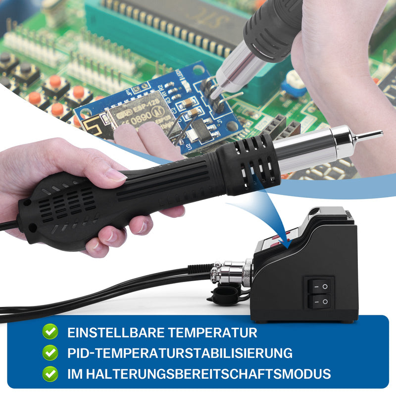 2 - in - 1 Lötstation mit Heißluft & 80W Lötkolben | 780W | PID - Temperaturregelung | Komplett - Set für SMD/BGA
