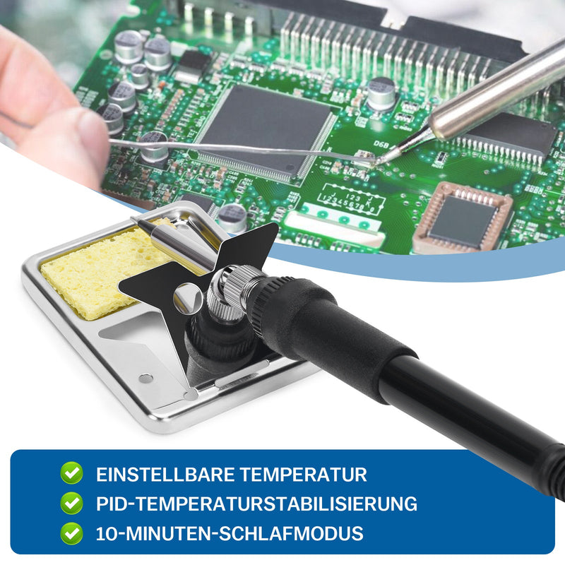 2 - in - 1 Lötstation mit Heißluft & 80W Lötkolben | 780W | PID - Temperaturregelung | Komplett - Set für SMD/BGA